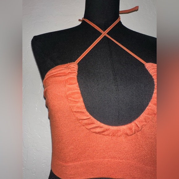 Rust Halter Crop Top - Picture 2 of 5